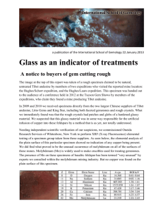 Glass as an indicator of treatments A notice to buyers of gem cutting