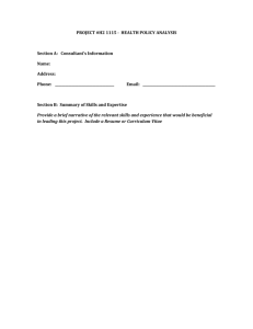 Health Policy Analysis Form