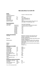 CLA 180, 200, 220 CDI Specifications