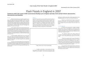 Case study of the Flash floods in England 2007
