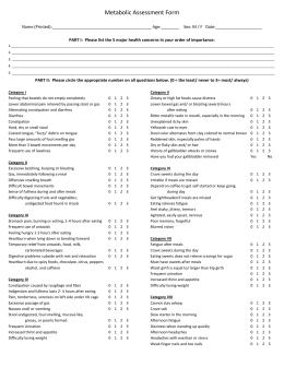 Metabolic Assessment Form