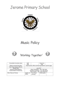 Music Policy 2015 - Jerome Primary School