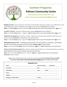 brochure 2015 summer - Palmyra Community Center Program Board