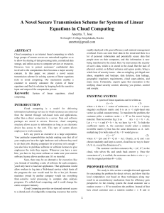 Keywords: System of linear equations, cloud computing.