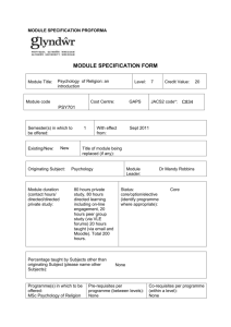 module specification form