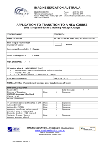 Application to transition to a new course