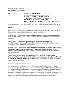 COMMISSION MEETING THURSDAY, JUNE 25, 2015 PRESENT