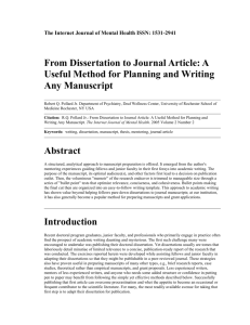 Pollard From Dissertation to Journal Article DOCX