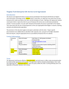 Service Level Agreement - Enterprise GIS Research and