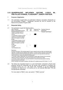 Public Summary Document (PSD) July 2015 PBAC Meeting