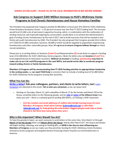 Sample Action Alert - National Alliance to End Homelessness