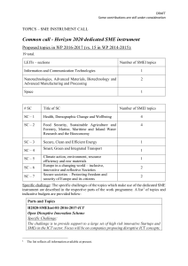 topics – sme instrument call