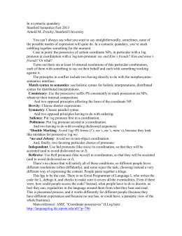 speech 1sg incoming example cor syntactic quandary