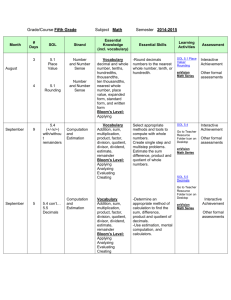 Grade 5 Math Pacing Guide