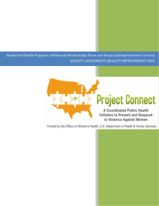 Adolescent Health Programs: Adolescent Relationship Abuse and