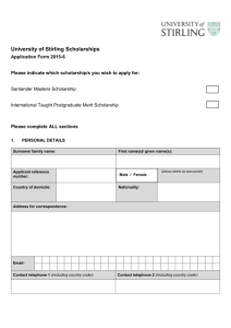 Scholarship Application Form 2015/16