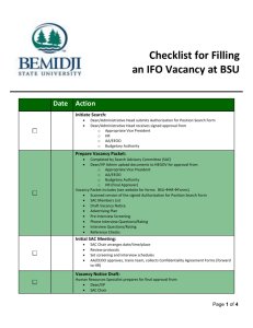 Checklist for Filling an IFO Vacancy at BSU