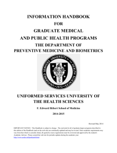 PMB Graduate Student Handbook - Uniformed Services University