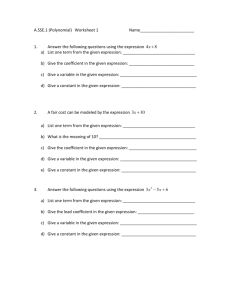 Polynomial Terms WS