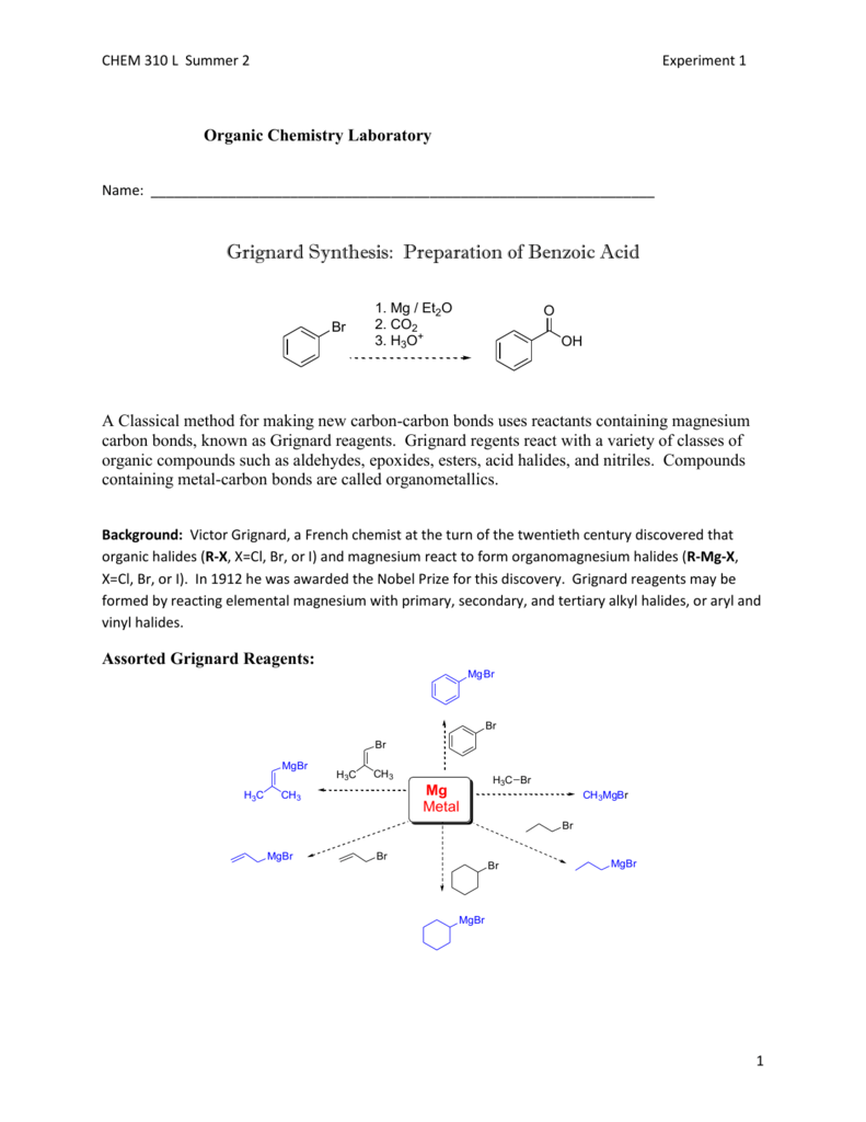 synthesis of benzoic acid lab report