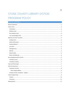 Library Policy - Stone County Library