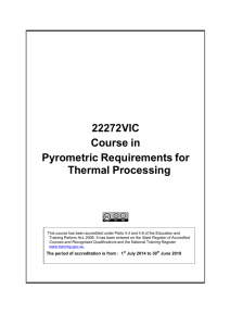 Course in Pyrometric Requirements for Thermal Processing