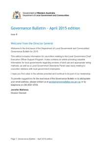 Governance Bulletin - April 2015 edition