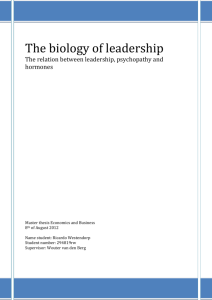 The biology of leadership - Erasmus University Thesis Repository