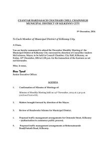 Agenda for December 2014 Meeting of Municipal District of Kilkenny