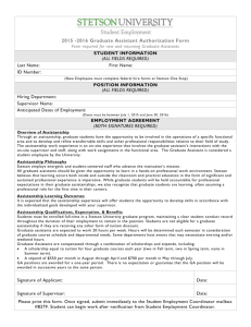 2015-2016 Graduate Assistant Authorization Form