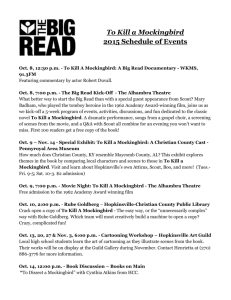 The Big Read 2015 Schedule of Events