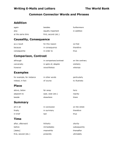 Connector Words and Phrases