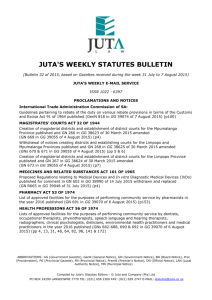 the MS Word version of Juta`s Weekly Statutes Bulletin