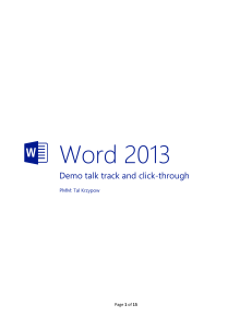 Word 2013 demo track