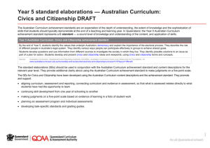 Year 5 Civics and Citizenship standard elaborations (DOCX, 100 kB )