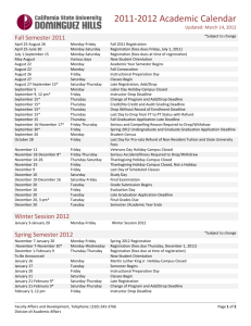 2011-2012 Academic Calendar Updated: March 14, 2012 Fall