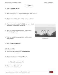 Air Pollution Lecture Outline