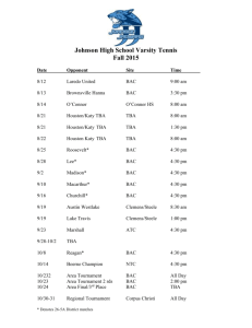 Varsity Tennis Schedule Fall Schedule