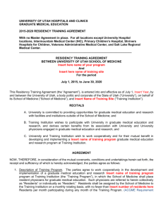 2015-2020 residency training agreement