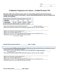 Arithmetic Sequences in Context…Guided Practice WS