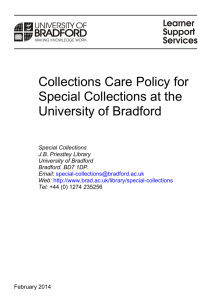 Collections Care Policy, Special Collections