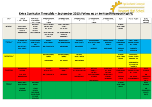 Extra Curricular Timetable – September 2013: Follow us on twitter
