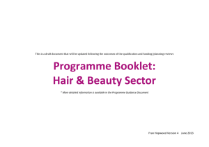 Programme Booklet: Hair & Beauty Sector