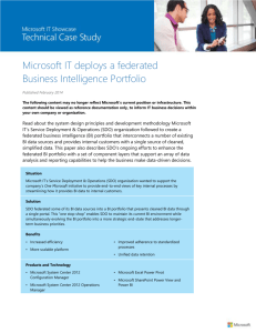 Microsoft IT deploys a federated Business Intelligence Portfolio