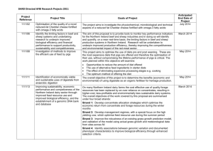 DARD directed AFBI research projects 2011 Word