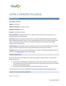 Latin 3 Honors