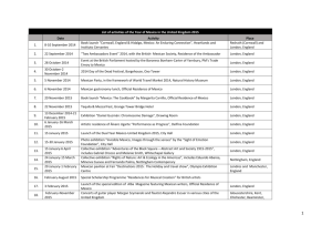 List of activities of the Year of Mexico in the United Kingdom 2015