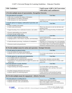 6.RP.A.3d UDL Checklist Conversions with Inches and Centimeters