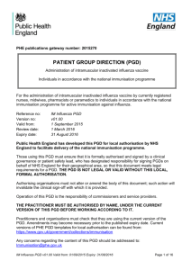 For the administration of intramuscular inactivated influenza