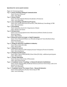 Questions for career panel sessions Pages 2,3: General questions